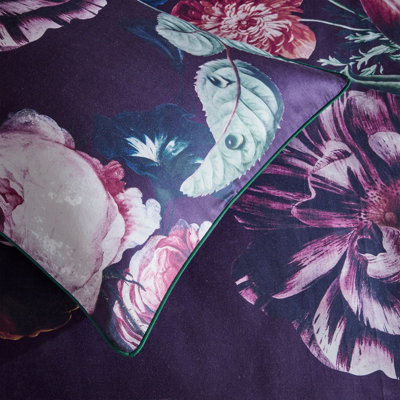 Paoletti Cordelia 200 Thread Count Printed Cord Piped Pillowcase Pair from B&Q
