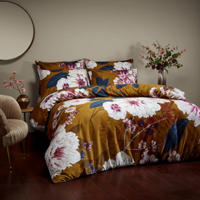 Paoletti Kyoto Floral 100% Cotton Duvet Cover SetDoubleYellow from B&Q