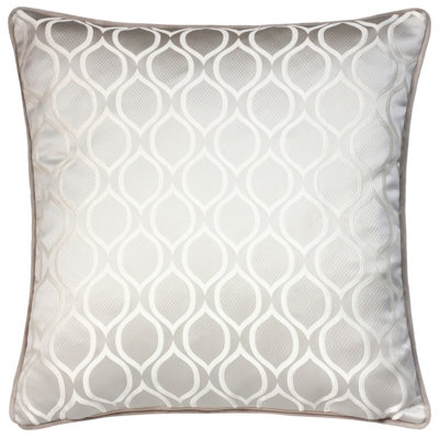 Prestigious Textiles Solitaire Embroidered Geometric Piped Feather Filled Cushion from B&Q