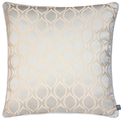 Prestigious Textiles Solitaire Embroidered Geometric Piped Feather Filled Cushion from B&Q