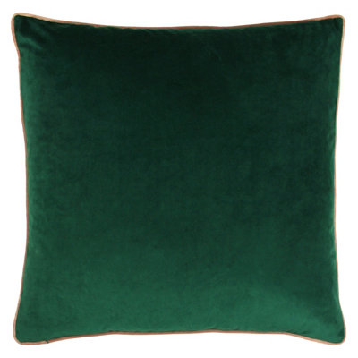 Paoletti Meridian Velvet Piped Polyester Filled Cushion from B&Q