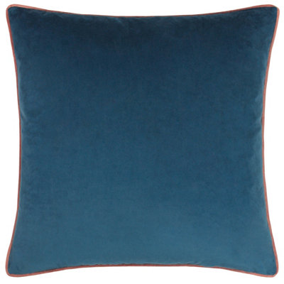 Paoletti Meridian Velvet Piped Feather Filled Cushion from B&Q