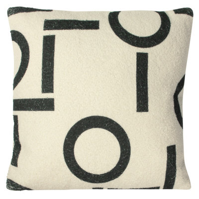 Furn. Shearling Circa Geometric Fleece Feather Filled Cushion from B&Q