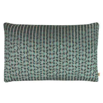 Kai Wrap Charcoal Striped Feather Filled Cushion from B&Q