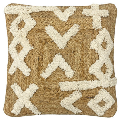 Furn. Camfa Braided Jute Polyester Filled Cushion from B&Q
