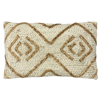Furn. Mynu Braided Jute Polyester Filled Cushion from B&Q
