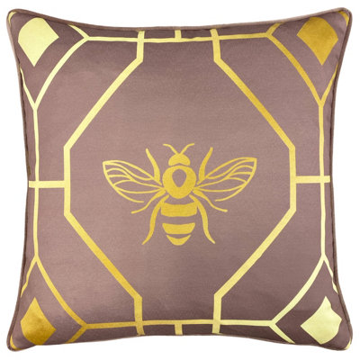 Furn. Bee Deco Geometric Feather Filled Cushion from B&Q