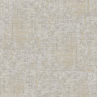 B&Q -  Serafina Champagne Gold Embossed Metallic Vinyl Wallpaper Sample