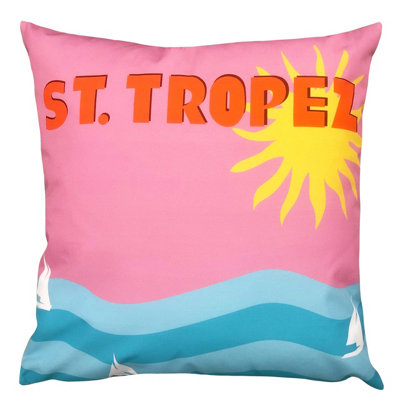 Evans Lichfield Tropez Uv & Water Resistant Outdoor Polyester Filled Cushion from B&Q