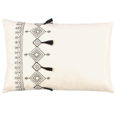 Furn. Pritta Embroidered Tasselled Cushion Cover from B&Q