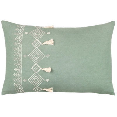 Furn. Pritta Embroidered Tasselled Cushion Cover from B&Q
