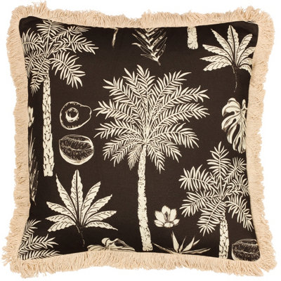 Paoletti Colonial Palm Tropical Fringed Cushion Cover from B&Q