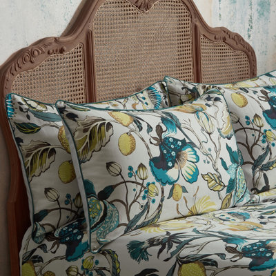  - Ew By Edinburgh Weavers Morton Floral Cotton Sateen Piped Pillowcase Pair