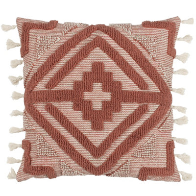 Furn. Kalai Geometric Tufted Polyester Filled Cushion from B&Q