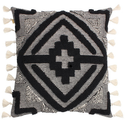 Furn. Kalai Geometric Tufted Feather Filled Cushion from B&Q