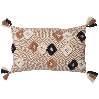 Furn. Benji Jacquard 100% Cotton Polyester Filled Cushion from B&Q