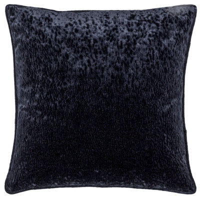 Paoletti Ripple Pressed Velvet Piped Feather Filled Cushion from B&Q