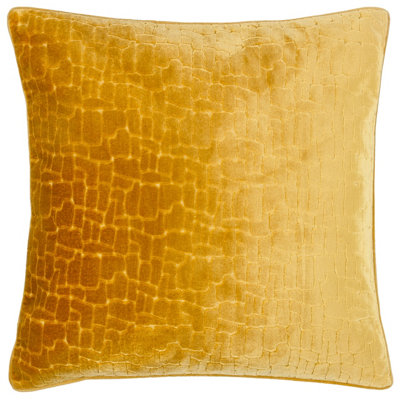 Paoletti Bloomsbury Cut Velvet Piped Feather Filled Cushion from B&Q