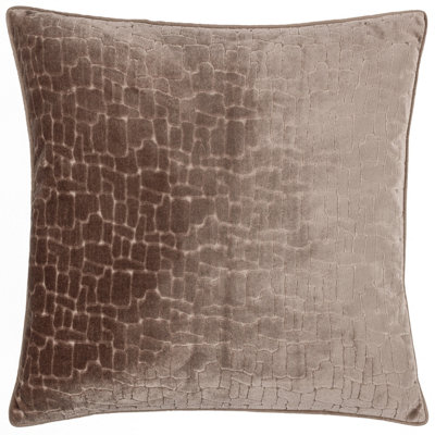 Paoletti Bloomsbury Cut Velvet Piped Feather Filled Cushion from B&Q
