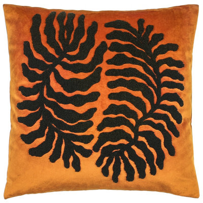 Furn. Maldive Botanical Velvet Tufted Feather Filled Cushion from B&Q