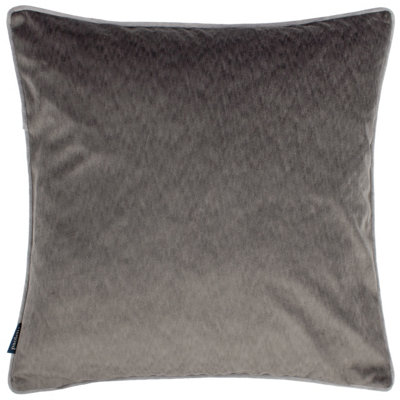 Paoletti Torto Square Opulent Velvet Piped Feather Filled Cushion from B&Q