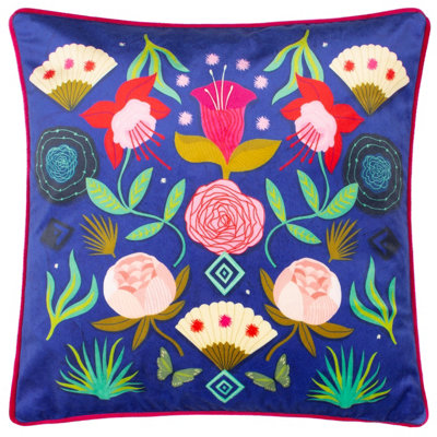 Kate Merritt Fiesta Folk Floral Piped Polyester Filled Cushion from B&Q