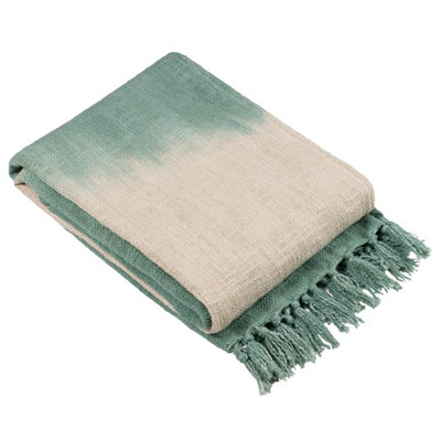 furn. Yard Mizu Dip Dye Fringed Throw from B&Q