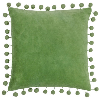 B&Q - Furn. Dora Rectangular Velvet Pom-Pom Polyester Filled Cushion