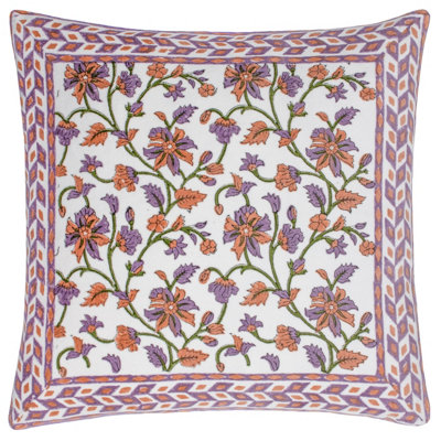 Paoletti Mentera Floral Velvet Polyester Filled Cushion from B&Q