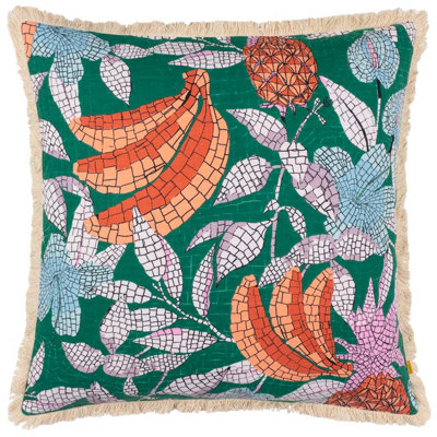 Furn. Cypressa Floral Mosaic Feather Filled Cushion from B&Q