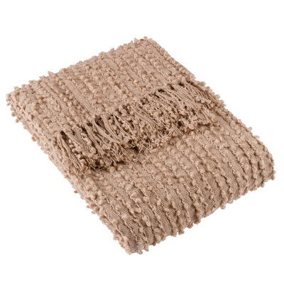 HÖEM Hoem Arvo Boucle Yarn Woven Fringed Throw from B&Q