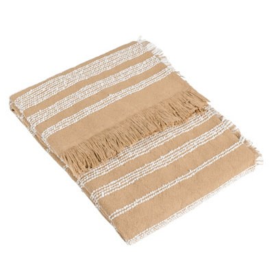 HÖEM Hoem Jour Boucle Yarn Woven Fringed Throw from B&Q