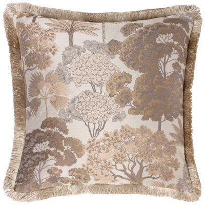 B&Q -  Woodlands Floral Jacquard Feather Filled Cushion