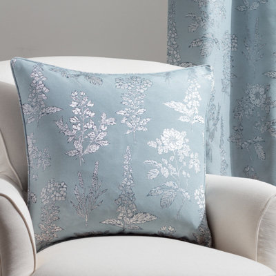 Wylder Sophia Floral Jacquard Piped Feather Filled Cushion from B&Q