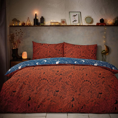 Furn. Witchy Vibes Celestial Reversible Duvet Cover SetKingOrange from B&Q