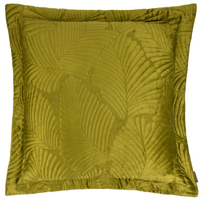 Paoletti Palmeria Quilted Velvet Feather Filled Cushion from B&Q