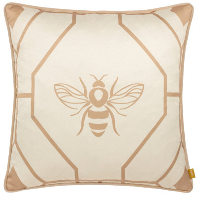Furn. Bee Deco Geometric Feather Filled Cushion from B&Q