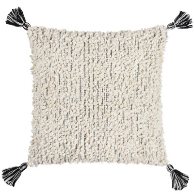 HÖEM Hoem Cambre Boucle Tasselled 100% Cotton Feather Filled Cushion from B&Q