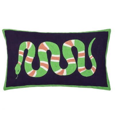 Furn. Coral Snake Embroidered 100% Cotton Cushion Cover from B&Q