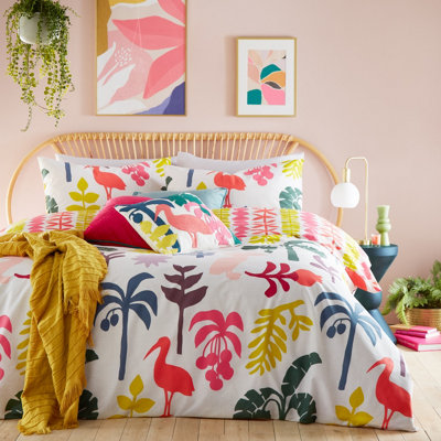 B&Q - Furn. Marula Tropical Botanical Duvet Cover