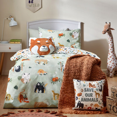 Little Furn. Wildlife Safari Animal Duvet Cover Set from B&Q