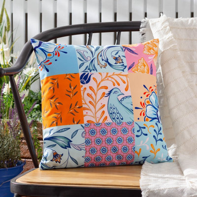 Furn. Azzar Floral Tile Polyester Filled Outdoor Cushion from B&Q