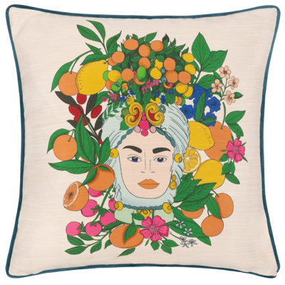 B&Q - Furn. Taormina Floral Piped Feather Filled Cushion