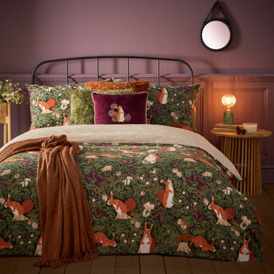 Furn. Pineberry Forest Woodland Duvet SetSuper KingMulticolour from B&Q