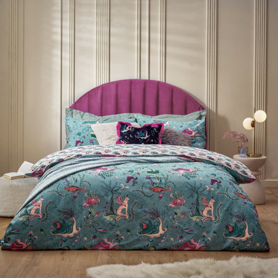 B&Q - Furn. Athena Mythological Duvet SetKingBlue
