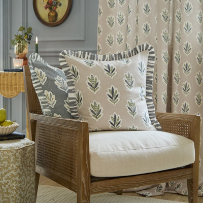 Sanderson Sessile Leaf Square Ruffle Cushion Cover from B&Q