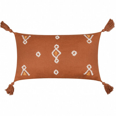 Yard Meare Embroidered Cotton Polyester Filled Cushion from B&Q