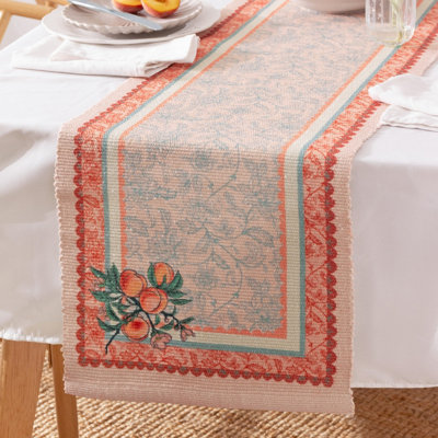 furn. Furn Anemone Peaches Indoor/outdoor Multicolour Table Runner from B&Q