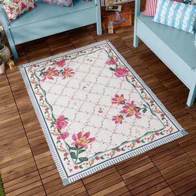 Wylder Claudia Floral Printed Outdoor RugMulticolour120 X 170Cm from B&Q