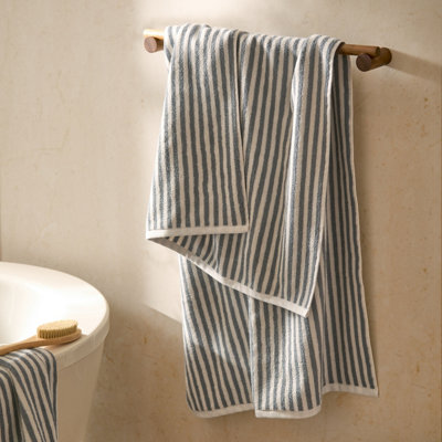 Yard Hebden Striped 100% Cotton Bath TowelGrey70 X 130Cm from B&Q